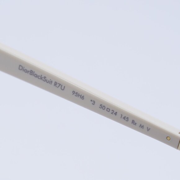 Dior DIORBLACKSUIT R7U 95H6 Sunglasses Ivory Round Frame, Green Mirror Lenses - Picture 9 of 11